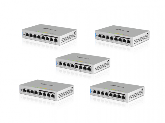 Ubiquiti Unifi US-8-60W-5 8-Port 10/100/1000 Managed Switch - 5 Pack