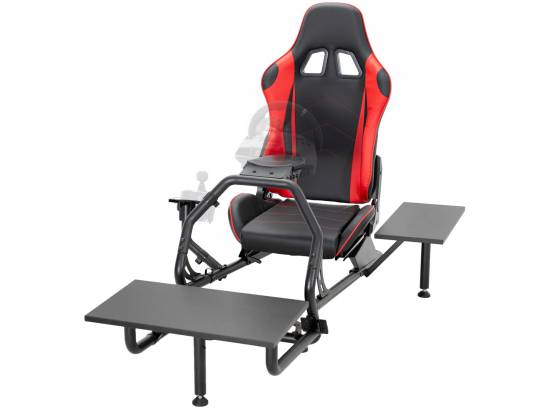 VIVO Racing Simulator Cockpit with Shelf Kit